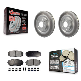 [Front] 2007-2015 Mazda CX-9 Premium Coated Rotors & Ceramic Pads Brake Kit For Max Braking