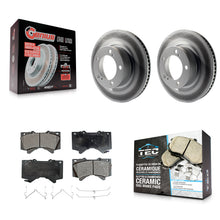 Charger l'image dans la galerie, Front Coated Brake Rotor &amp; Ceramic Pad Kit For Toyota Tundra Sequoia Lexus LX570
