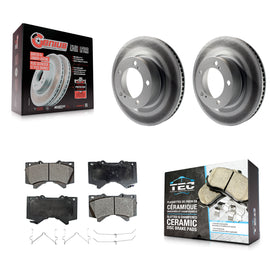 Front Coated Brake Rotor & Ceramic Pad Kit For Toyota Tundra Sequoia Lexus LX570