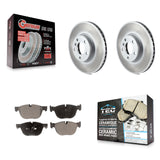 Front Coated Disc Brake Rotors And Ceramic Pads Kit For BMW X5 X6