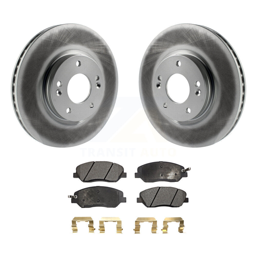 Front Coated Disc Brake Rotor And Ceramic Pad Kit For 2007-2009 Hyundai Santa Fe