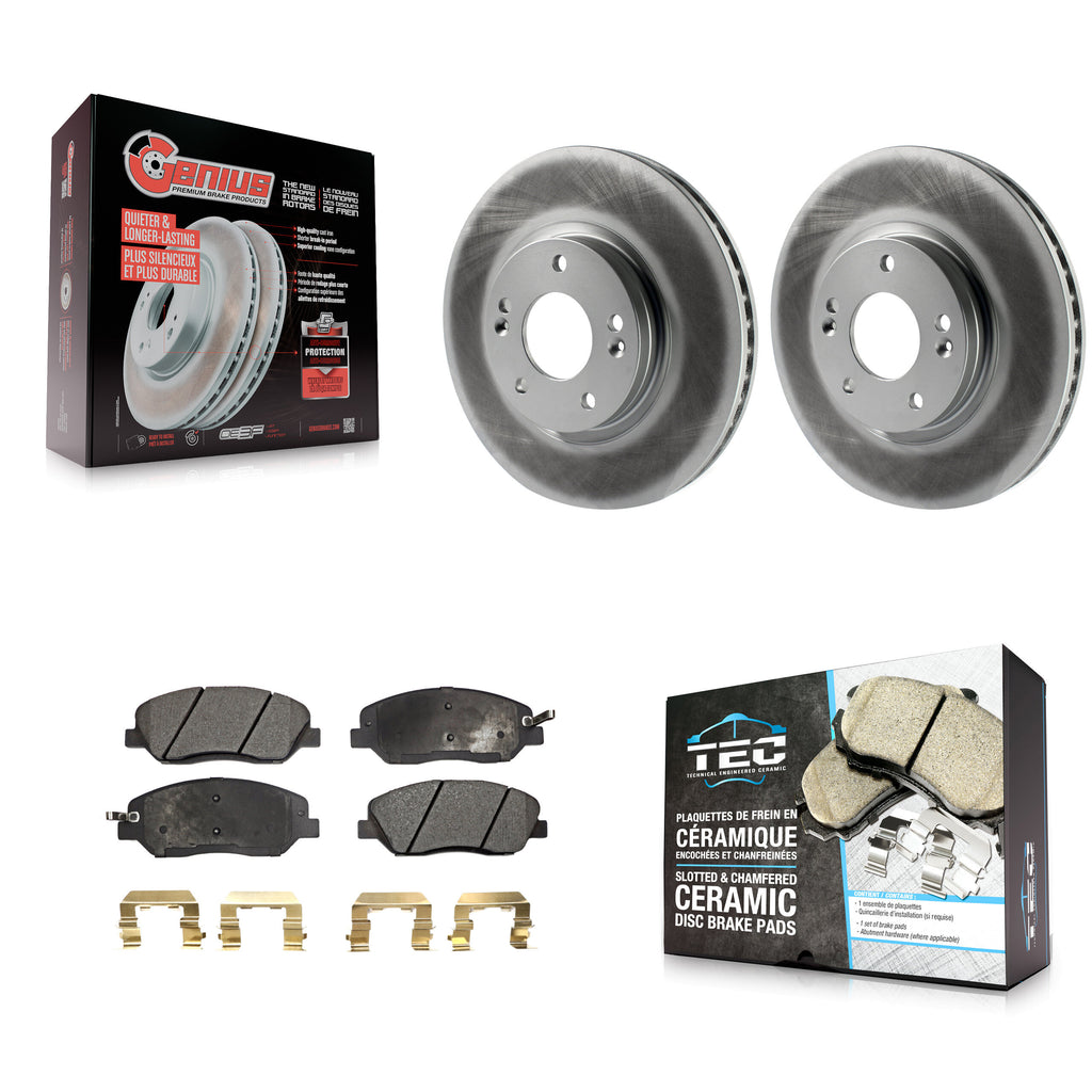 [Front] 2007-2009 Hyundai Santa Fe Premium Coated Rotors & Ceramic Pads Brake Kit For Max Braking