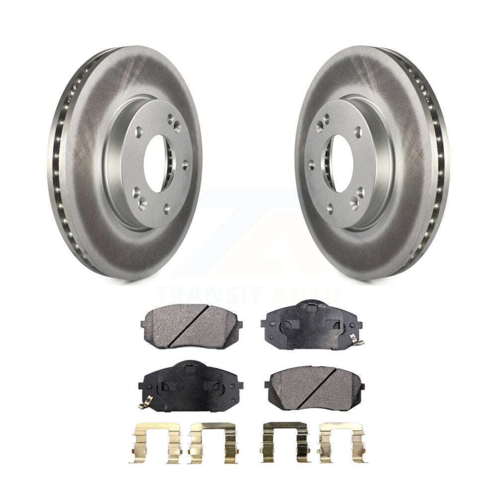 Front Coated Disc Brake Rotors And Ceramic Pads Kit For 2007-2009 Kia Rondo