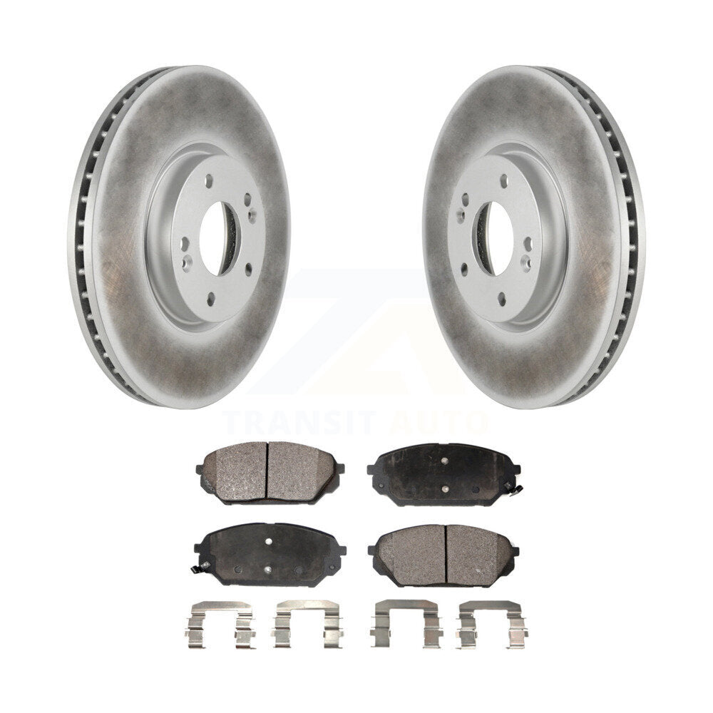 Front Coated Disc Brake Rotor And Ceramic Pad Kit For 2007-2012 Hyundai Veracruz