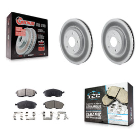 [Front] 2007-2012 Nissan Sentra SE-R Premium Coated Rotors & Ceramic Pads Brake Kit For Max Braking