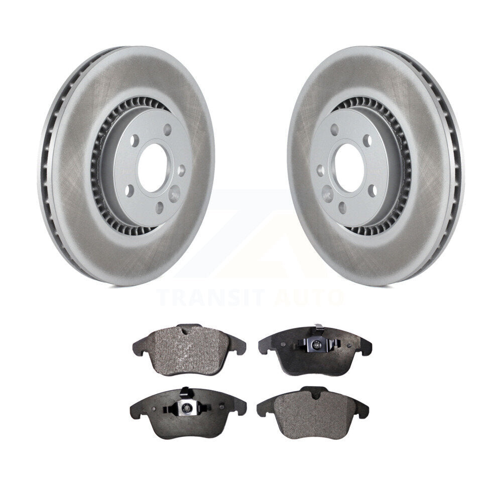 Front Coated Disc Brake Rotors And Ceramic Pads Kit For 2008-2015 Land Rover LR2