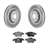 [Front] 2008-2015 Land Rover LR2 Premium Coated Rotors & Ceramic Pads Brake Kit For Max Braking