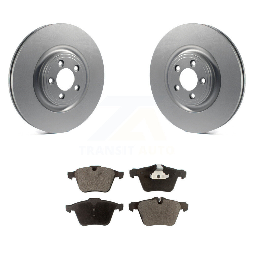 Front Coated Disc Brake Rotors And Ceramic Pads Kit For Jaguar XF XJ XKR XK