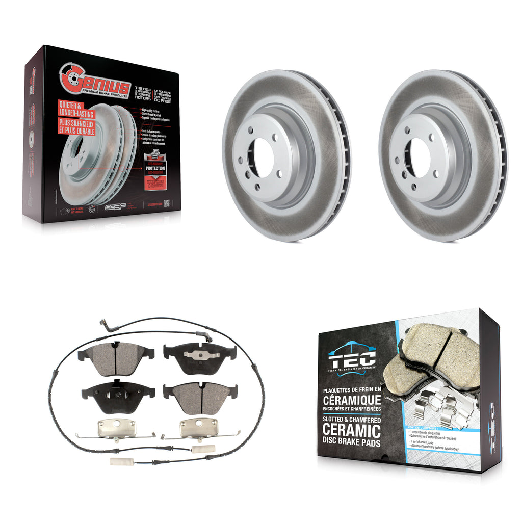 Front Coated Brake Rotor Ceramic Pad Kit For BMW 335i xDrive X1 335d 335xi 335is