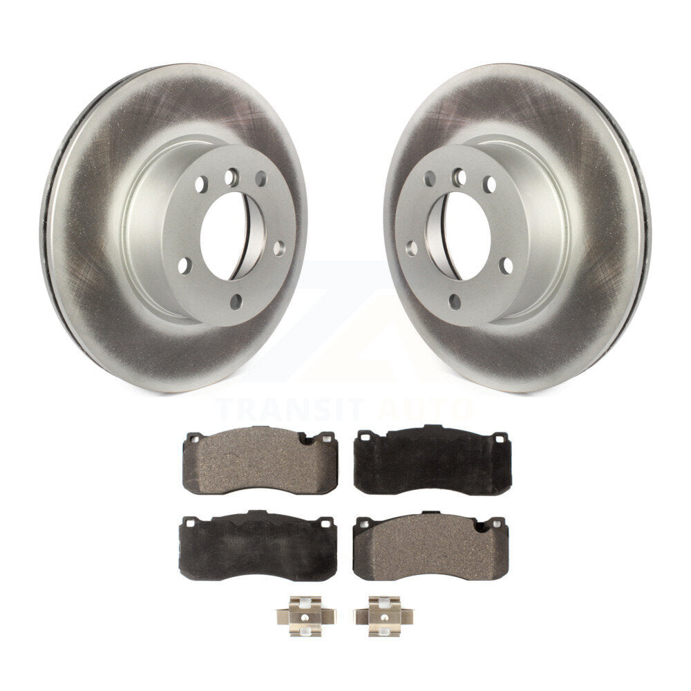 Front Coat Brake Rotor Ceramic Pad Kit For 12 BMW 328i With 340mm Diameter