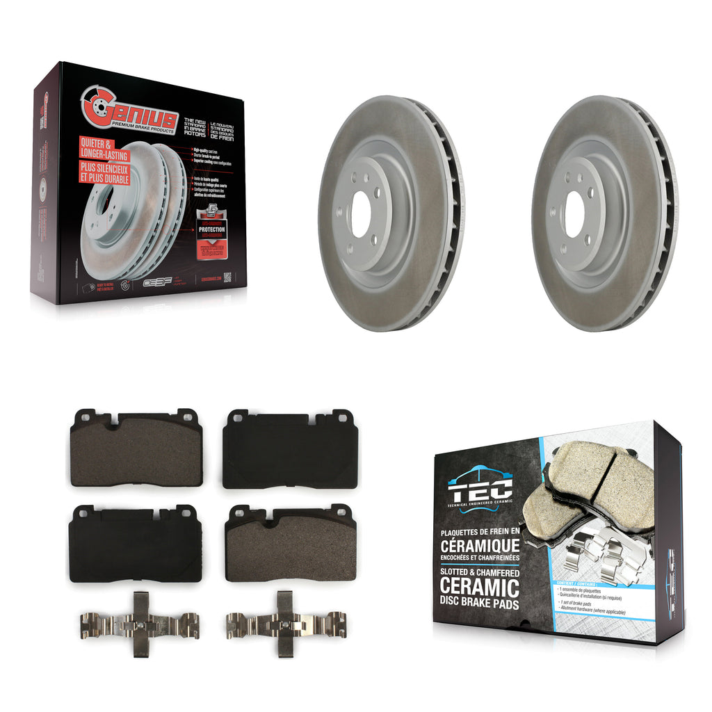 Front Coated Disc Brake Rotors And Ceramic Pads Kit For Audi Q5