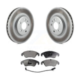 Front Coated Disc Brake Rotors Ceramic Pad Kit For Audi A4 Quattro Q5 A5 allroad