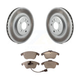 Front Coated Disc Brake Rotors And Ceramic Pads Kit For Audi A5 Quattro