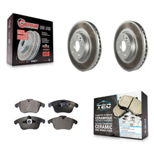 Charger l'image dans la galerie, Front Coated Brake Rotor Ceramic Pad Kit For Volvo S60 XC70 S80 Land Rover Range