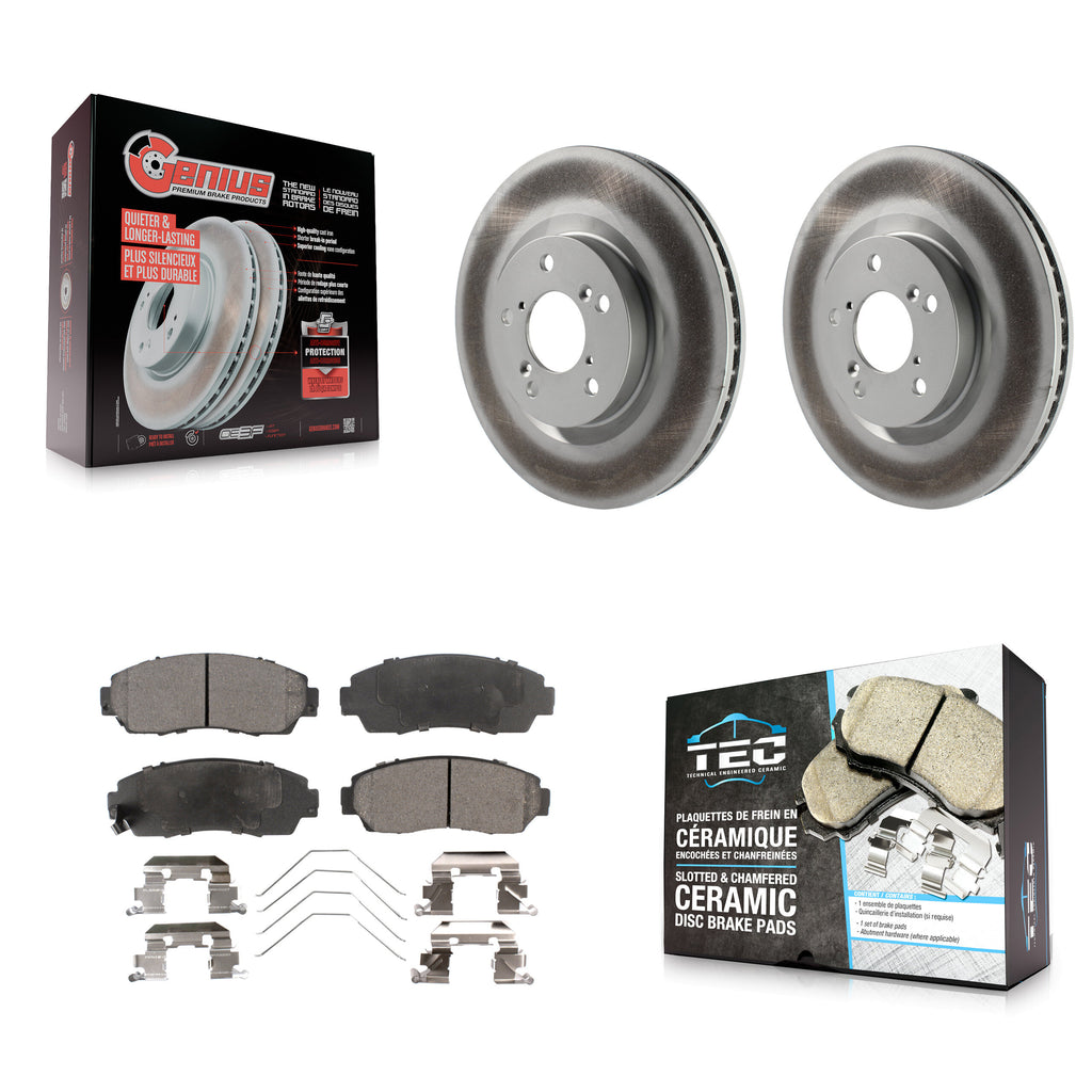 [Front] 2011-2014 Honda Odyssey Premium Coated Rotors & Ceramic Pads Brake Kit For Max Braking