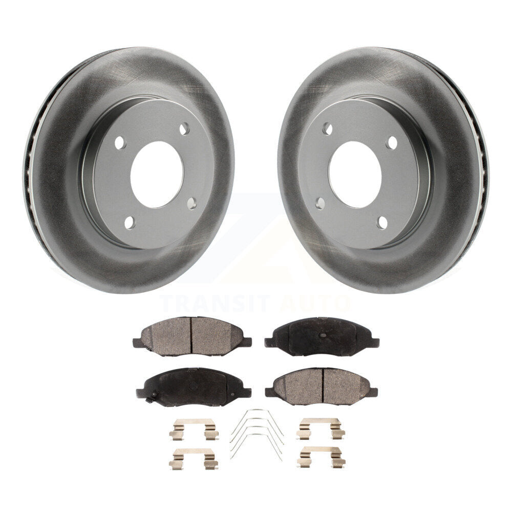 Front Coated Disc Brake Rotors & Ceramic Pad Kit For 2009-2011 Nissan Versa 1.6L