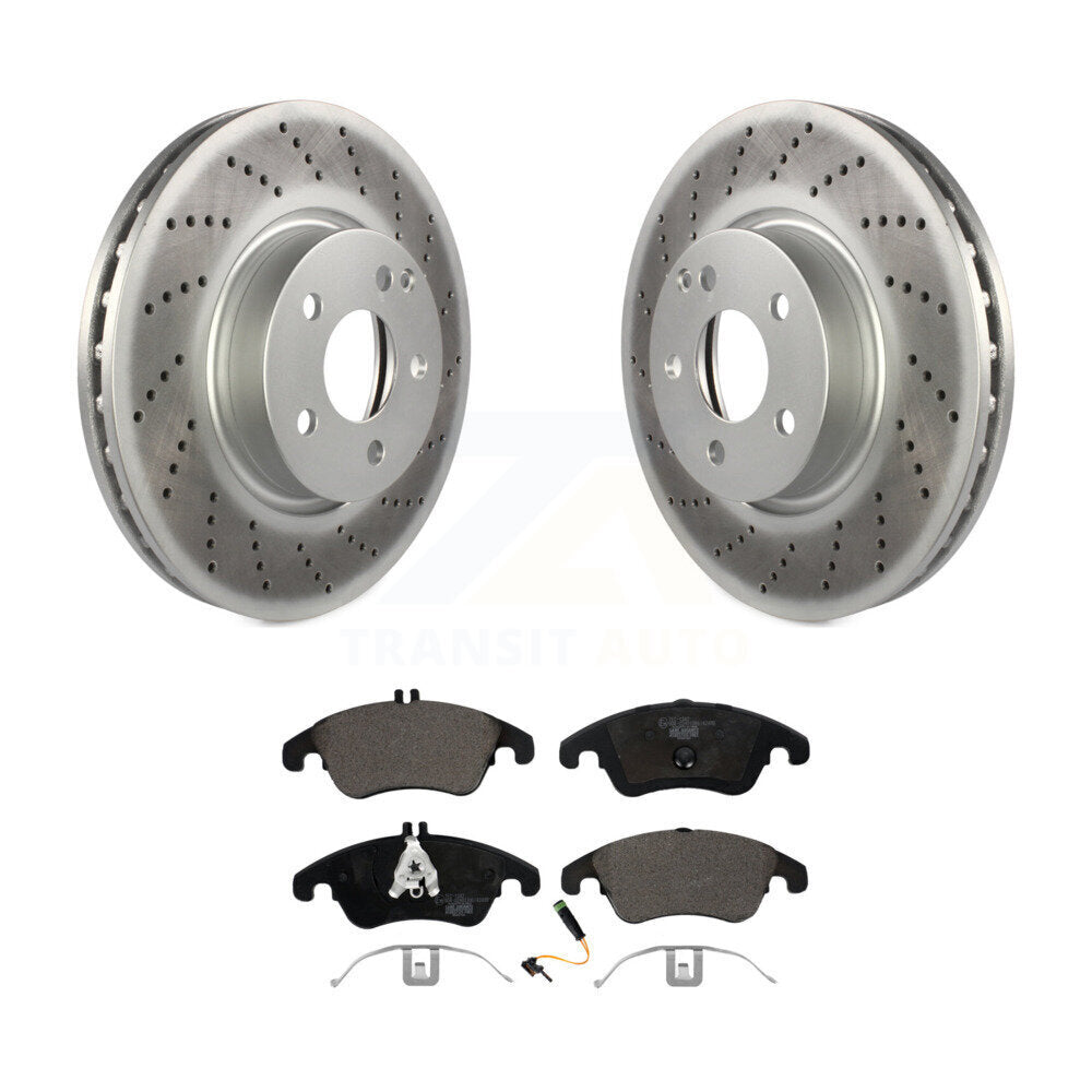 Front Coated Brake Rotor & Ceramic Pad Kit For Mercedes-Benz E350 C300 C350 E400