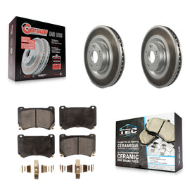 Front Coated Disc Brake Rotors And Ceramic Pads Kit For Hyundai Genesis Equus