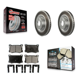 Front Coated Brake Rotor & Ceramic Pad Kit For Hyundai Genesis G80 Kia K900 3.8L