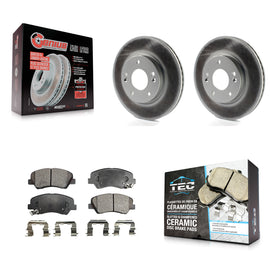 Front Coat Brake Rotor Ceramic Pad Kit For Hyundai Elantra Kia Forte Veloster GT