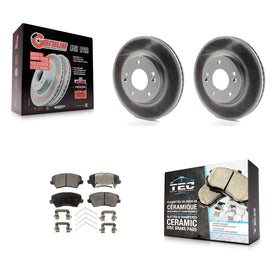 Front Coat Brake Rotor Ceramic Pad Kit For Kia Forte Hyundai Veloster Elantra GT