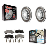 Front Coated Disc Brake Rotors And Ceramic Pads Kit For Mitsubishi Lancer