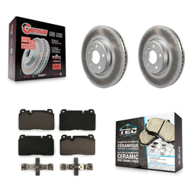 Front Coated Disc Brake Rotors And Ceramic Pads Kit For Audi Q5