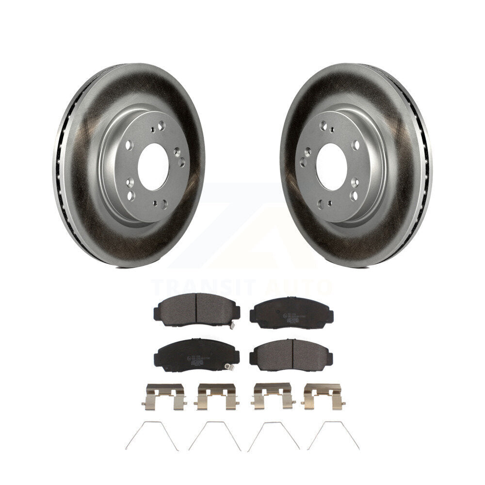 Front Coated Disc Brake Rotors And Ceramic Pads Kit For Honda Civic