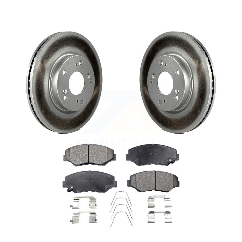 Front Coated Disc Brake Rotors And Ceramic Pads Kit For 2013 Acura ILX 2.0L