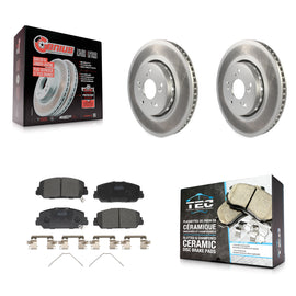 Front Coated Disc Brake Rotors And Ceramic Pads Kit For Acura RDX ILX