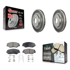 Front Coated Disc Brake Rotors And Ceramic Pads Kit For Honda Civic