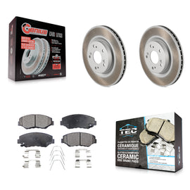 [Front] 2012-2016 Honda CR-V FWD Premium Coated Rotors & Ceramic Pads Brake Kit For Max Braking