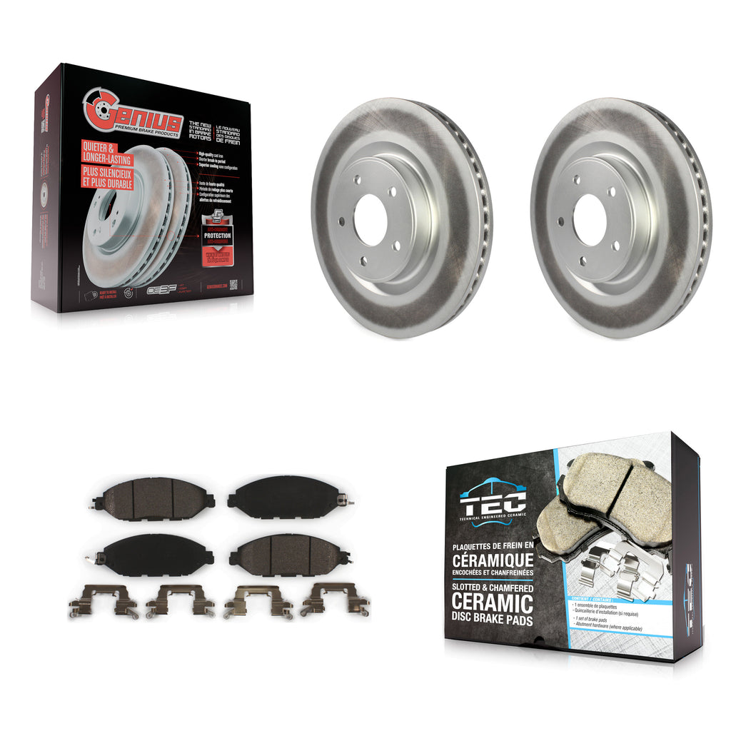 Front Coated Brake Rotor & Ceramic Pad Kit For Nissan Pathfinder Murano INFINITI