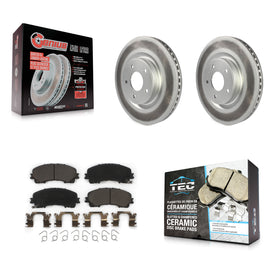 Front Coated Disc Brake Rotors And Ceramic Pads Kit For INFINITI Q50 QX50 Q60