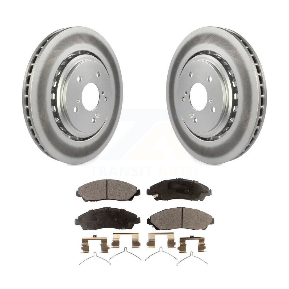 Front Coated Disc Brake Rotors And Ceramic Pads Kit For 2014-2016 Acura MDX