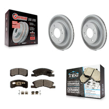 Load image into Gallery viewer, [Front] 2014-2015 Mitsubishi Mirage Premium Coated Rotors &amp; Ceramic Pads Brake Kit For Max Braking