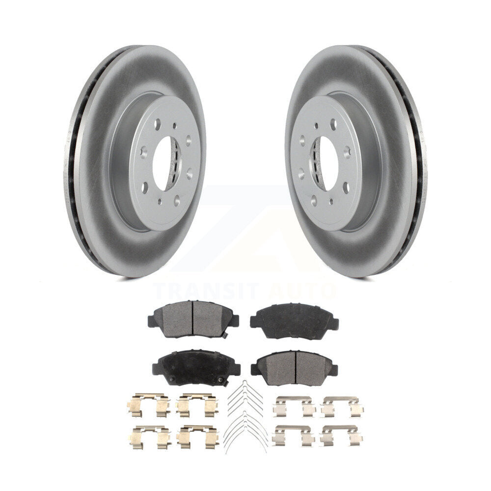 Front Coated Disc Brake Rotors And Ceramic Pads Kit For 2015-2020 Honda Fit