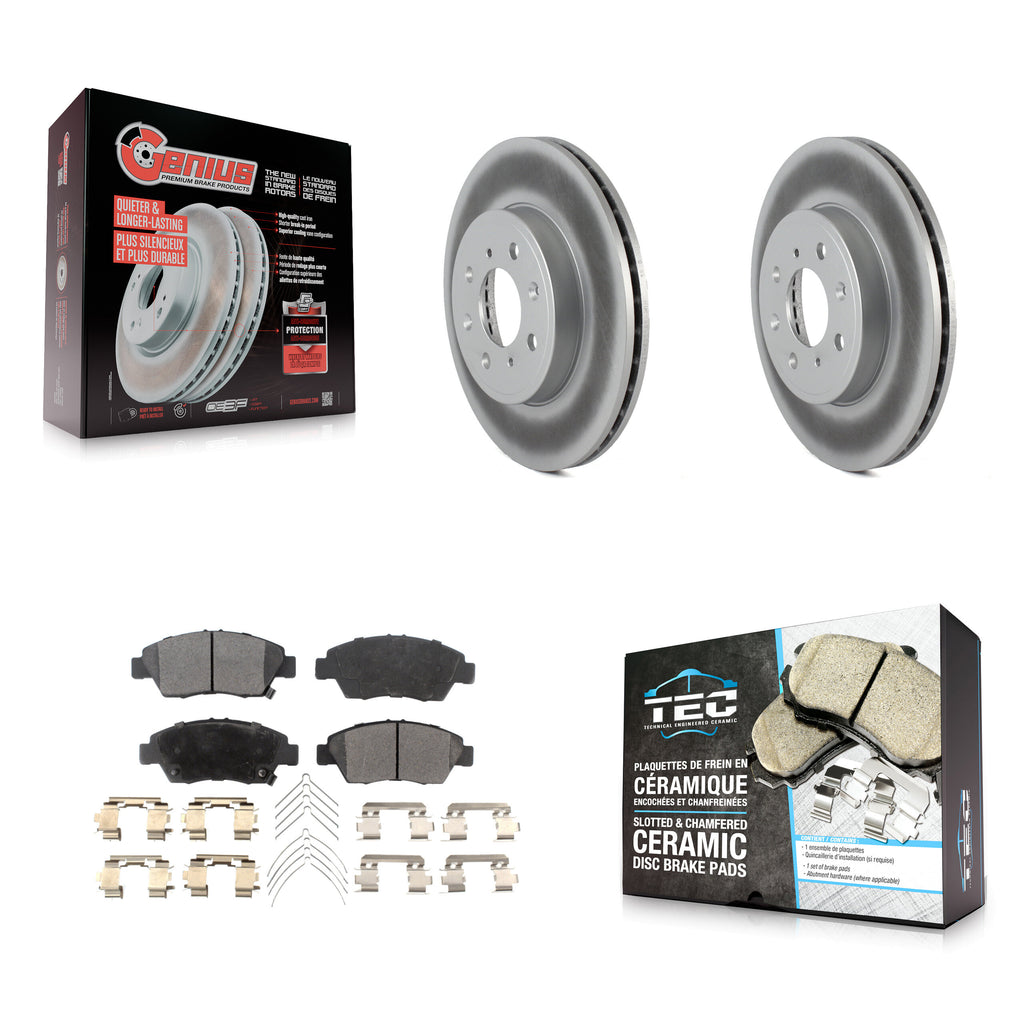 [Front] 2015-2020 Honda Fit Premium Coated Rotors & Ceramic Pads Brake Kit For Max Braking