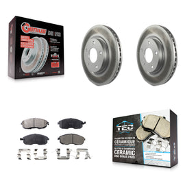 Front Coated Disc Brake Rotors And Ceramic Pads Kit For Nissan Sentra