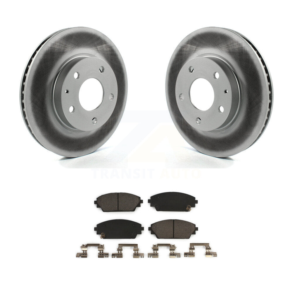 Front Coated Disc Brake Rotors And Ceramic Pads Kit For 2016-2021 Mazda CX-3 FWD