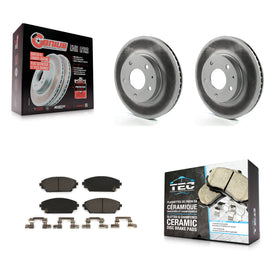 [Front] 2016-2021 Mazda CX-3 FWD Premium Coated Rotors & Ceramic Pads Brake Kit For Max Braking