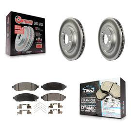 Front Coated Disc Brake Rotors And Ceramic Pads Kit For Nissan LEAF