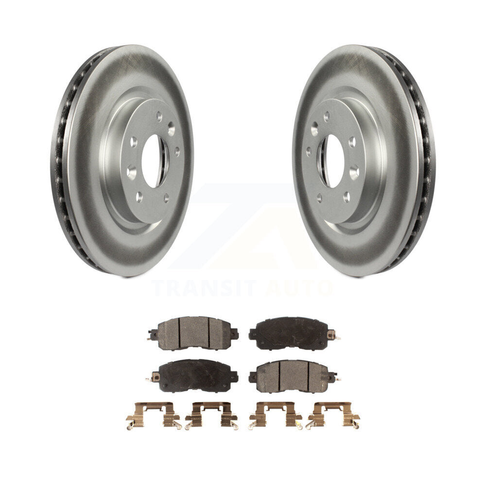 Front Coated Disc Brake Rotors And Ceramic Pads Kit For Nissan LEAF