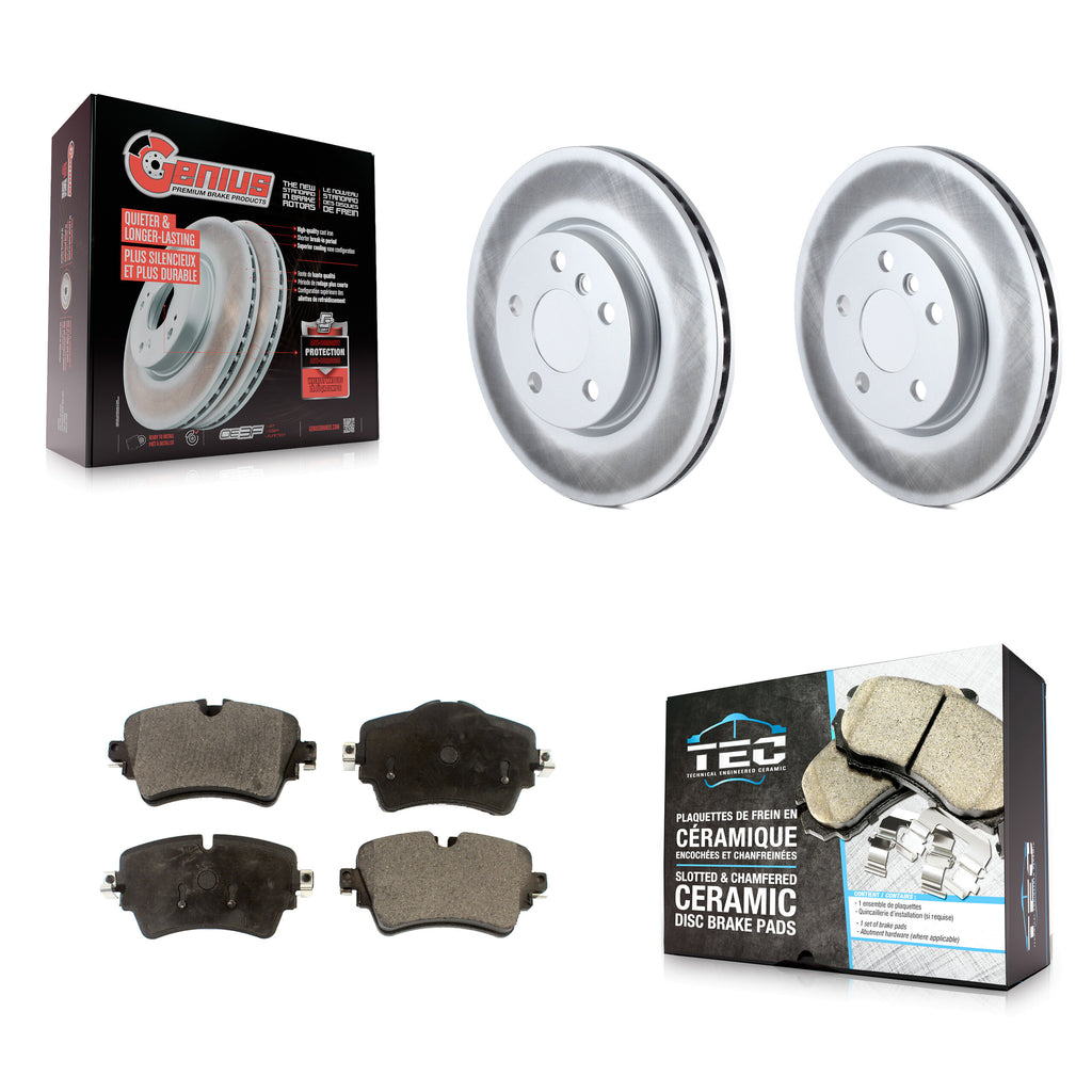 Front Coated Disc Brake Rotors And Ceramic Pads Kit For Mini Cooper Clubman
