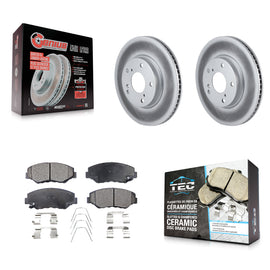 Front Coated Disc Brake Rotors And Ceramic Pads Kit For Honda Civic
