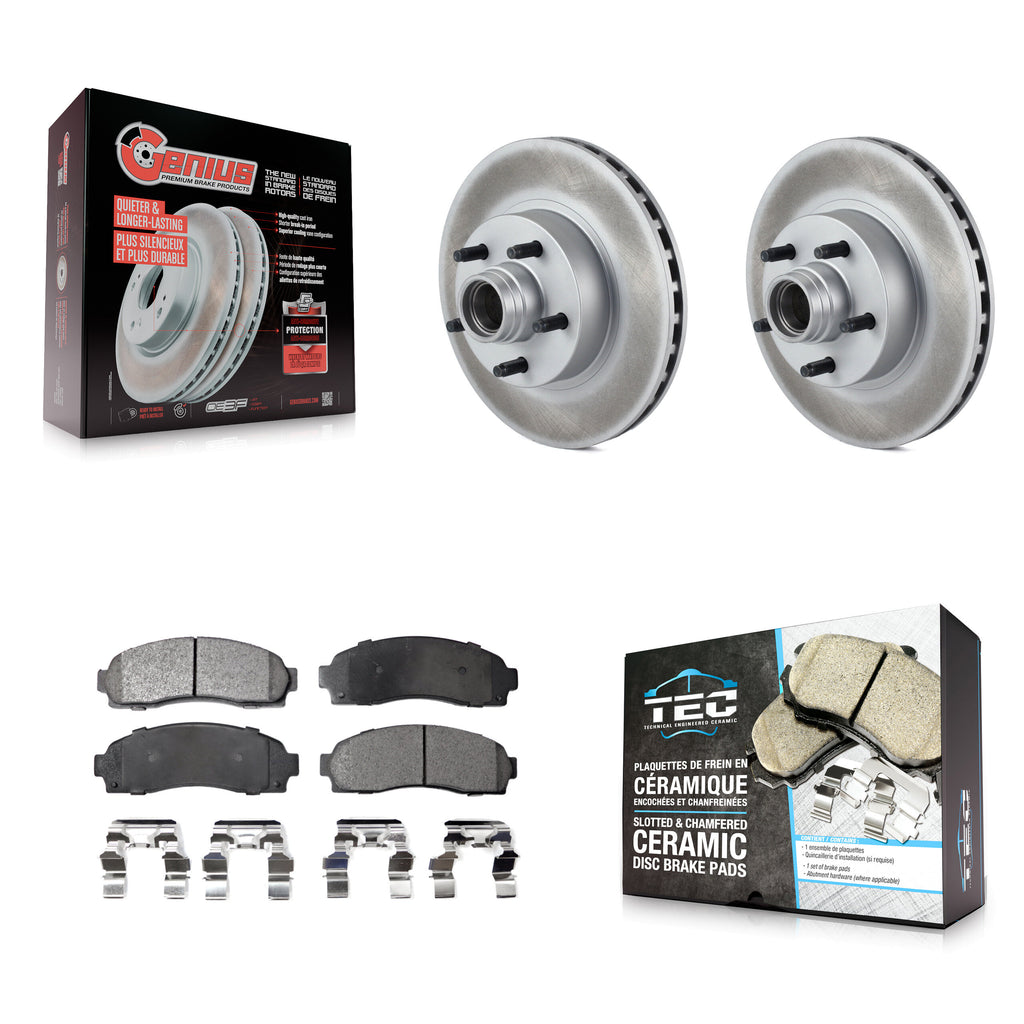 Front Coated Brake Rotor Ceramic Pad Kit For Ford Ranger Mazda B2300 B3000 B4000