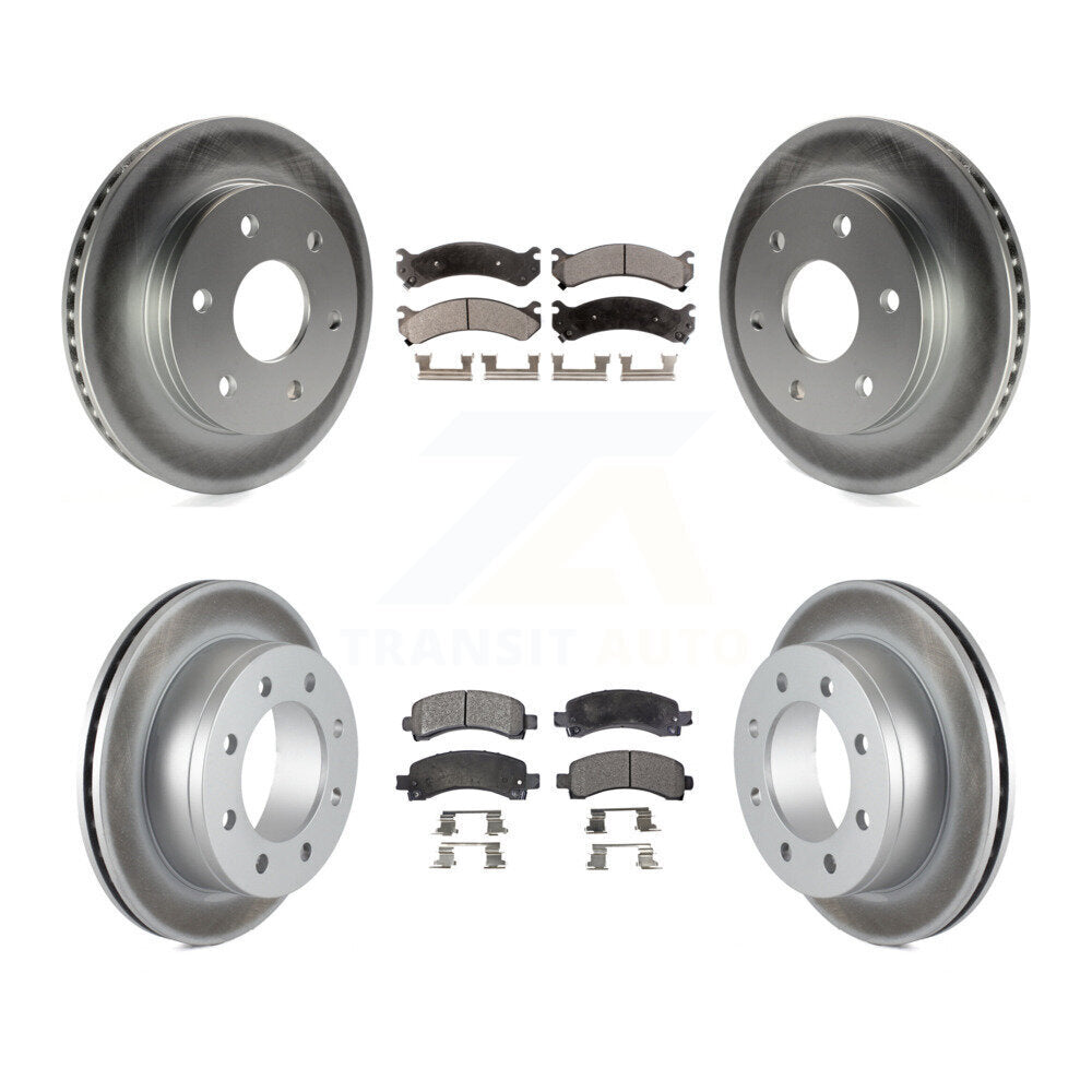 Front Rear Coat Disc Brake Rotors Ceramic Pad Kit For Chevrolet Express 2500 GMC