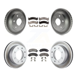 Front Rear Coated Disc Brake Rotors & Ceramic Pad Kit For Chevrolet Express 2500