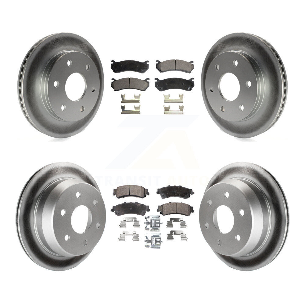 Front Rear Coat Brake Rotors Ceramic Pad Kit For Chevrolet Silverado 1500 GMC XL