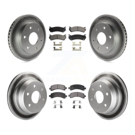Front Rear Coated Disc Brake Rotors Ceramic Pad Kit For Chevrolet Avalanche 1500
